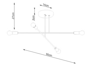 miniaturka Żyrandol NORVIA 4 czarny designerski