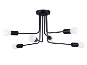Żyrandol NORVIA 6 czarny klasyczny