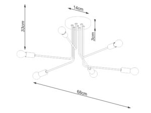 miniaturka Żyrandol NORVIA 6 czarny klasyczny