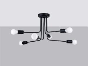 miniaturka Żyrandol NORVIA 6 czarny klasyczny