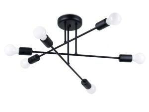 Żyrandol NORVIA 6R czarny nowoczesny