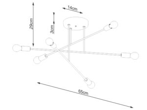 miniaturka Żyrandol NORVIA 6R czarny nowoczesny