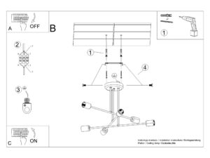 miniaturka Żyrandol NORVIA 6R czarny nowoczesny
