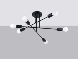 miniaturka Żyrandol NORVIA 6R czarny nowoczesny