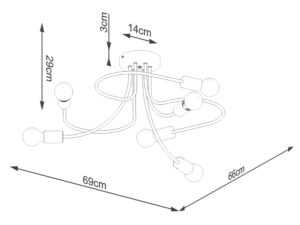 miniaturka Żyrandol LEVOR 6 czarny elegancki