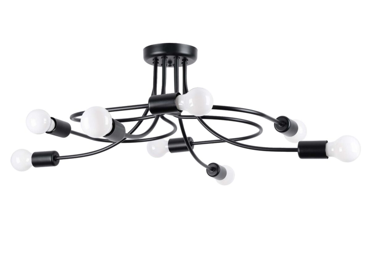 Żyrandol LEVOR 8 czarny nowoczesny