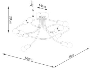 miniaturka Żyrandol LEVOR 8 czarny nowoczesny