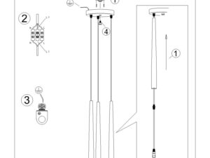 miniaturka Lampa wisząca BLANCO 3P czarna designerska