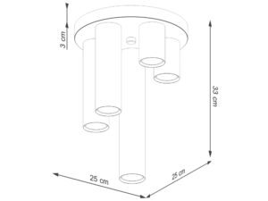 miniaturka Plafon LARGO 5 biały designerski