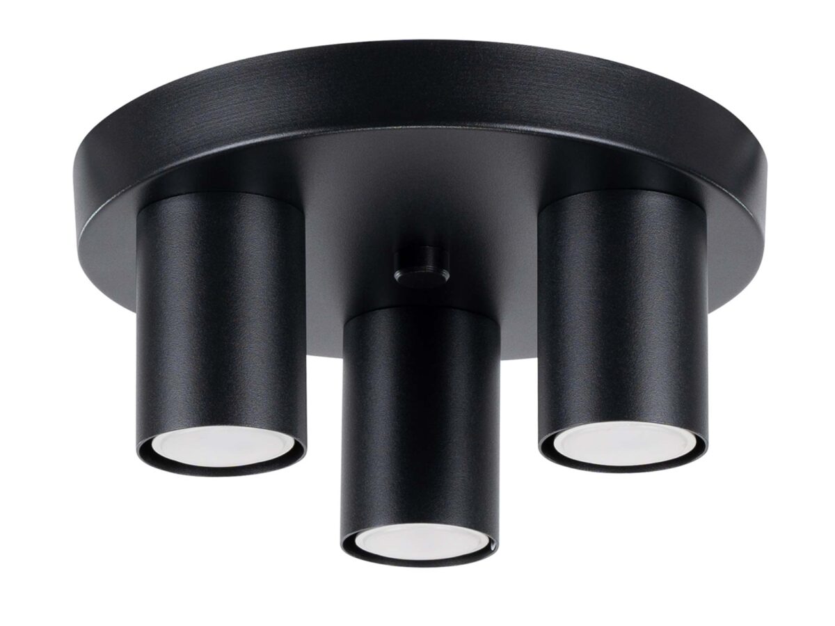 Plafon LARGO 3 czarny loftowy