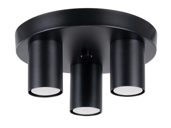 Plafon LARGO 3 czarny loftowy