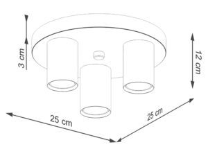 miniaturka Plafon LARGO 3 czarny loftowy