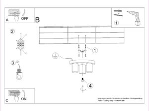 miniaturka Plafon LARGO 3 czarny loftowy