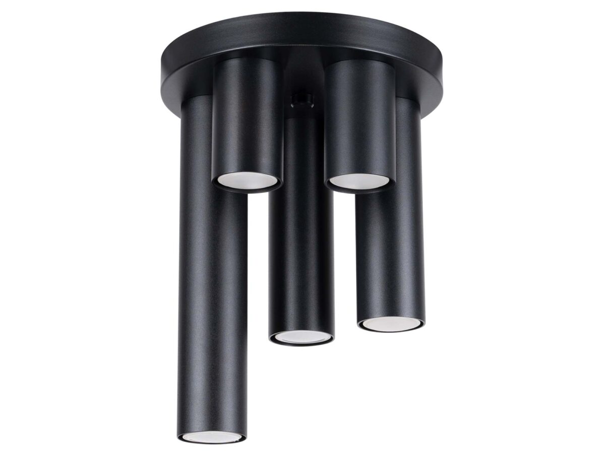 Plafon LARGO 5 czarny nowoczesny