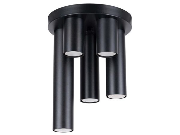 Plafon LARGO 5 czarny nowoczesny