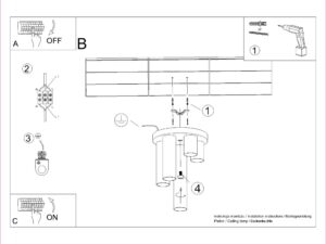 miniaturka Plafon LARGO 5 czarny nowoczesny
