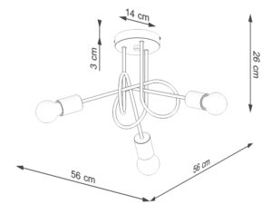 miniaturka Żyrandol IGNIS 3 biały elegancki do salonu