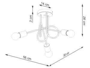 miniaturka Żyrandol IGNIS 3 czarny designerski
