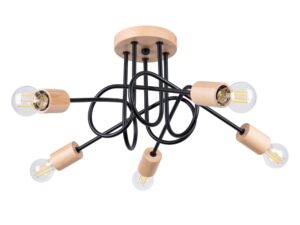 Żyrandol IGNIS 5 czarny loftowy