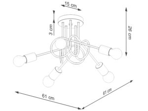 miniaturka Żyrandol IGNIS 5 czarny loftowy
