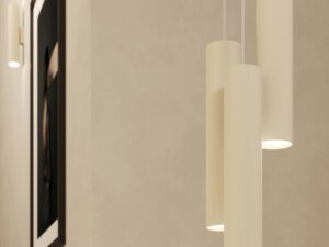 miniaturka Lampa wisząca NOVEL 1 beżowa tkaninowa