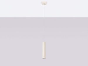 miniaturka Lampa wisząca NOVEL 1 beżowa tkaninowa