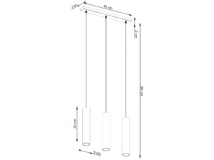 miniaturka Lampa wisząca NOVEL 3L beżowa designerska