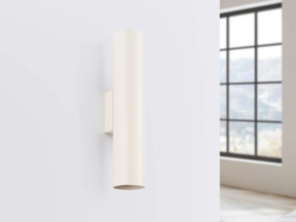 Biały kinkiet ścienny cylindryczny w minimalistycznym stylu