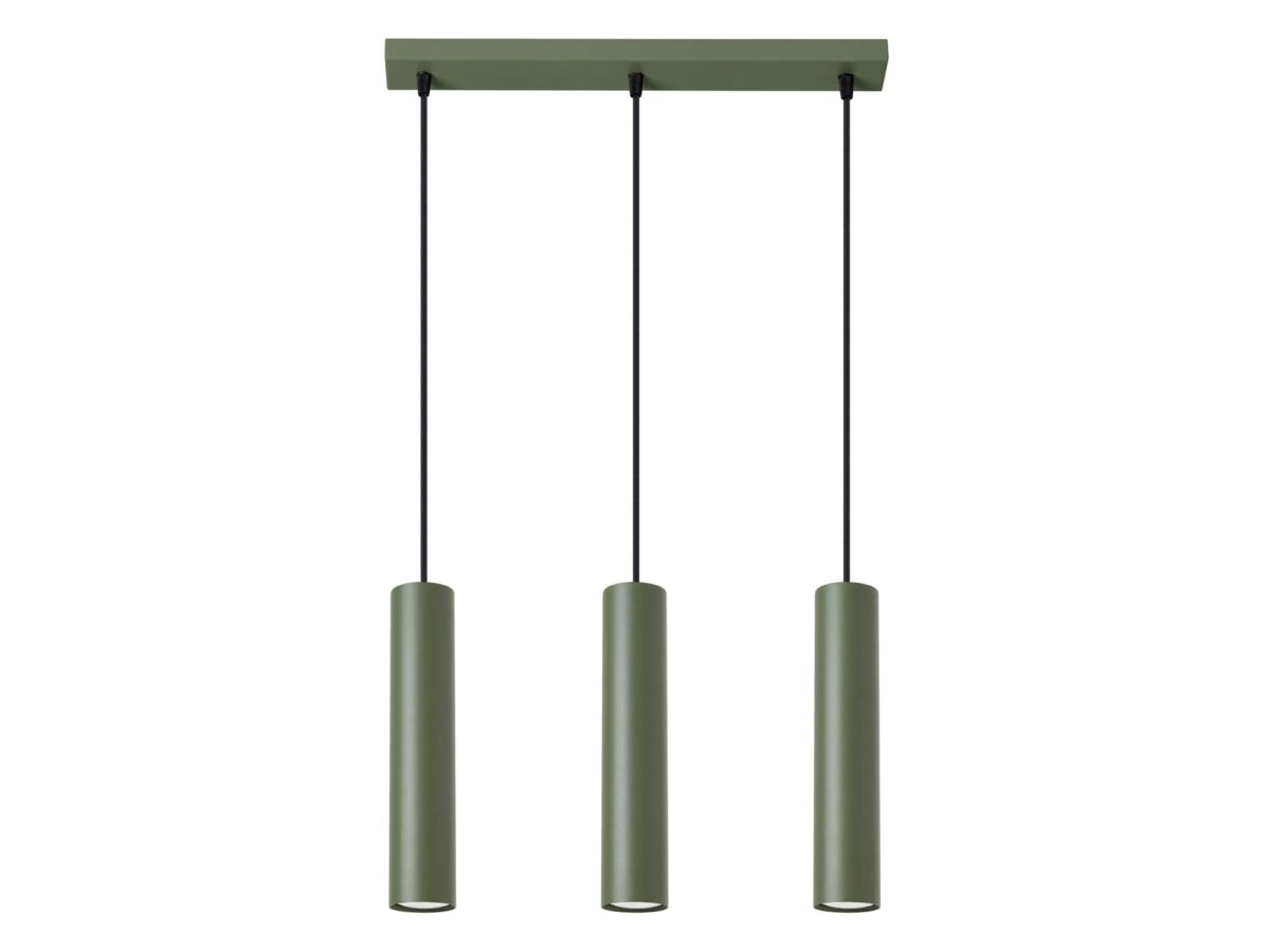 Lampa wisząca NOVEL 3L zielona oliwka designerska