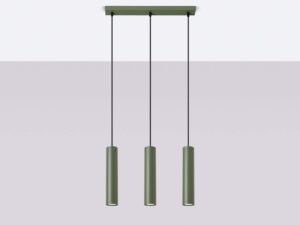 miniaturka Lampa wisząca NOVEL 3L zielona oliwka designerska