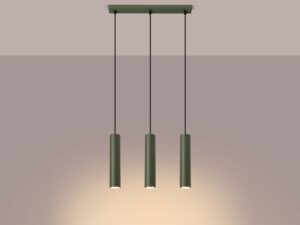 miniaturka Lampa wisząca NOVEL 3L zielona oliwka designerska