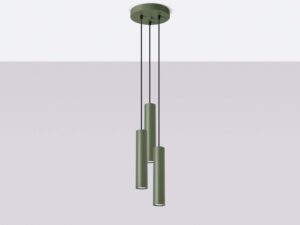 miniaturka Lampa wisząca NOVEL 3P zielona oliwka elegancka