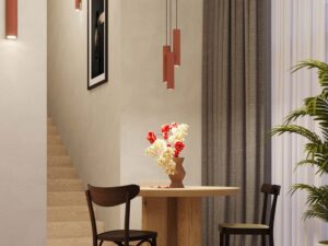 miniaturka Lampa wisząca NOVEL 2 ochra czerwona designerska