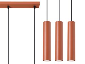 miniaturka Lampa wisząca NOVEL 3L ochra czerwona loftowa