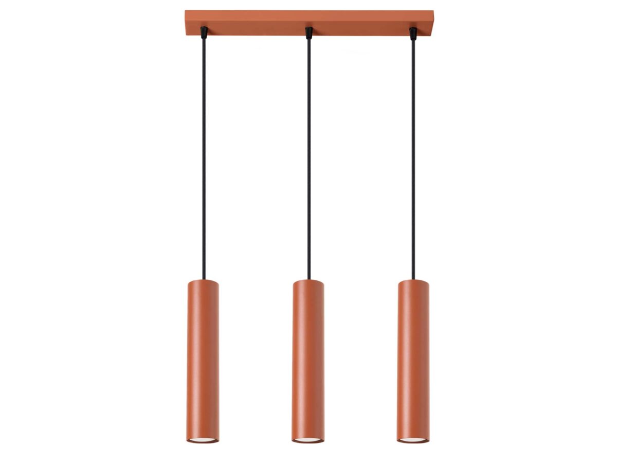 Lampa wisząca NOVEL 3L ochra czerwona loftowa
