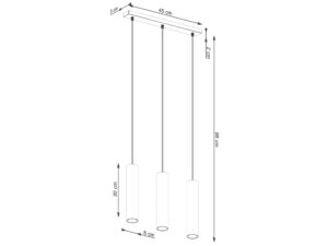 miniaturka Lampa wisząca NOVEL 3L ochra czerwona loftowa