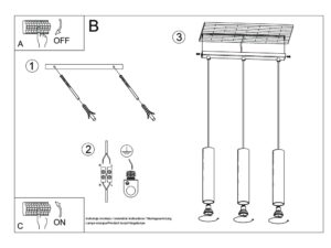 miniaturka Lampa wisząca NOVEL 3L ochra czerwona loftowa