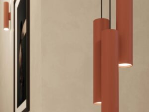 miniaturka Lampa wisząca NOVEL 3L ochra czerwona loftowa