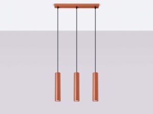 miniaturka Lampa wisząca NOVEL 3L ochra czerwona loftowa