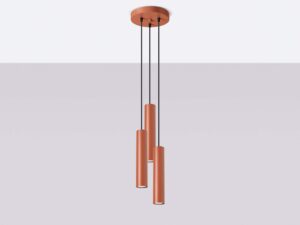 miniaturka Lampa wisząca NOVEL 3P ochra czerwona elegancka