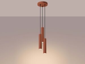 miniaturka Lampa wisząca NOVEL 3P ochra czerwona elegancka