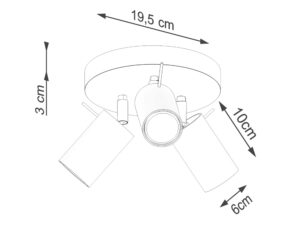 miniaturka Plafon RINTO 3P beżowy elegancki