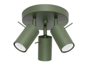 Plafon RINTO 3P zielony oliwkowy elegancki
