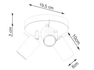miniaturka Plafon RINTO 3P zielony oliwkowy elegancki