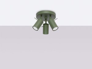 miniaturka Plafon RINTO 3P zielony oliwkowy elegancki