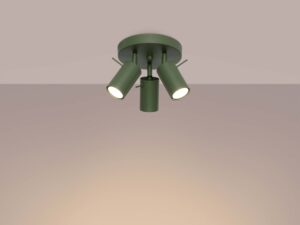 miniaturka Plafon RINTO 3P zielony oliwkowy elegancki