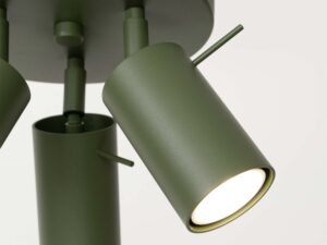 miniaturka Plafon RINTO 3P zielony oliwkowy elegancki