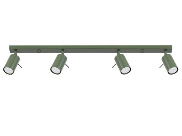 Listwa sufitowa oliwkowa z czterema regulowanymi reflektorami
