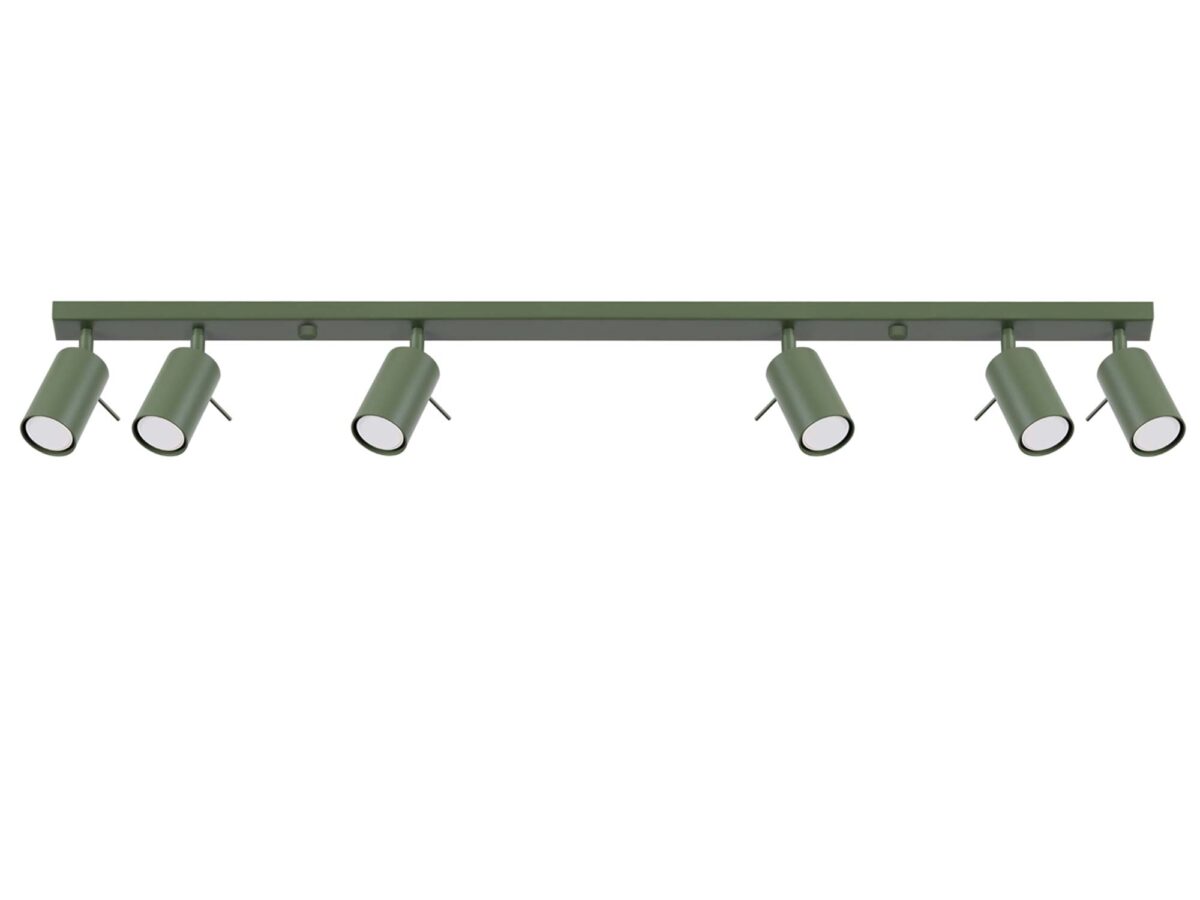 Plafon RINTO 6L zielony oliwkowy do salonu