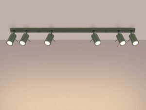 miniaturka Plafon RINTO 6L zielony oliwkowy do salonu